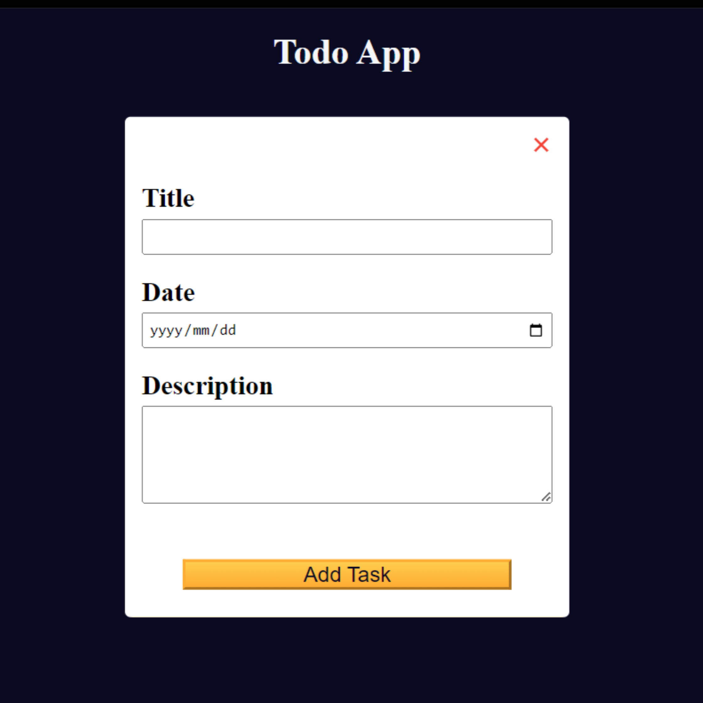 To Do App Screenshot